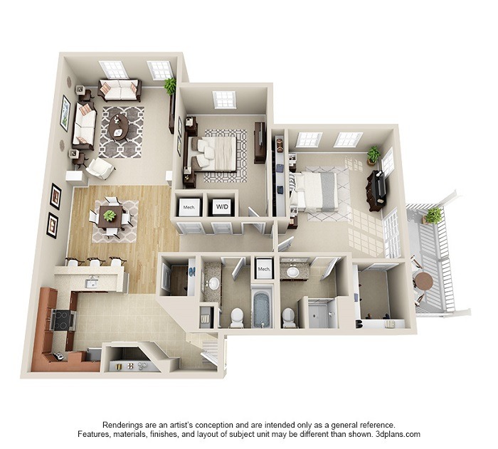 Hoosick : Unit 2A, 2B, 2C, 2D (2-Bedroom)