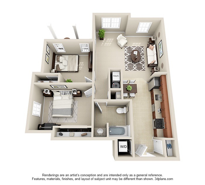 Oakwood : Unit 1A (2-Bedroom)
