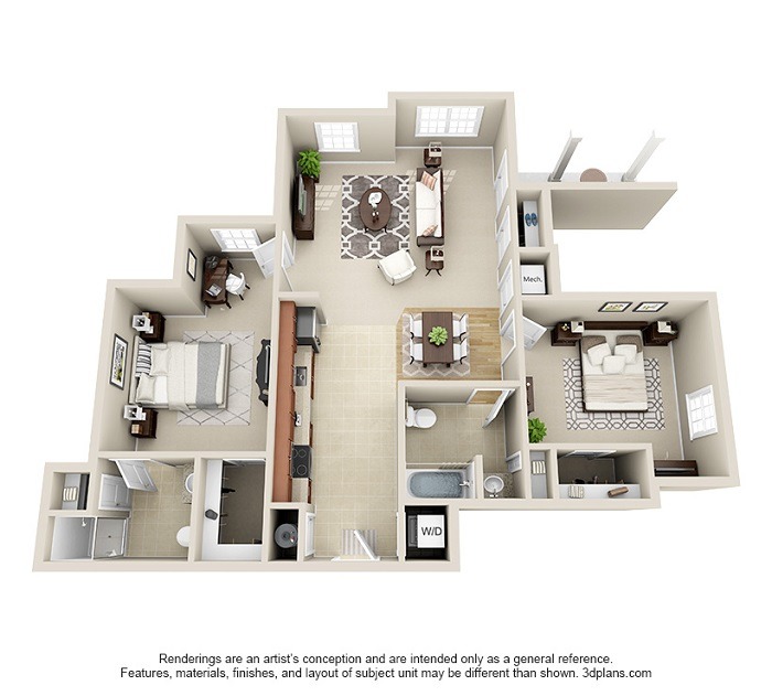 Oakwood : Unit 1D (2-Bedroom)