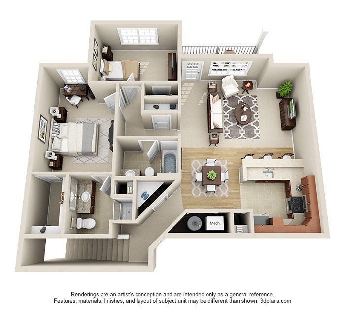 Oakwood : Unit 2B (2-Bedroom)