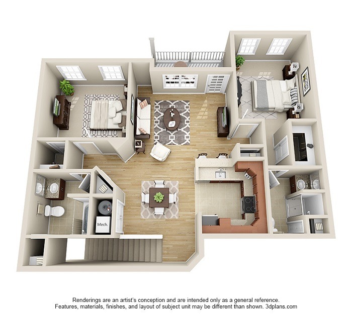 Oakwood : Unit 2C (2-Bedroom)