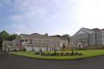 Apartment building with garages