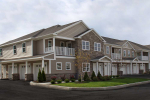 Apartment building with garages