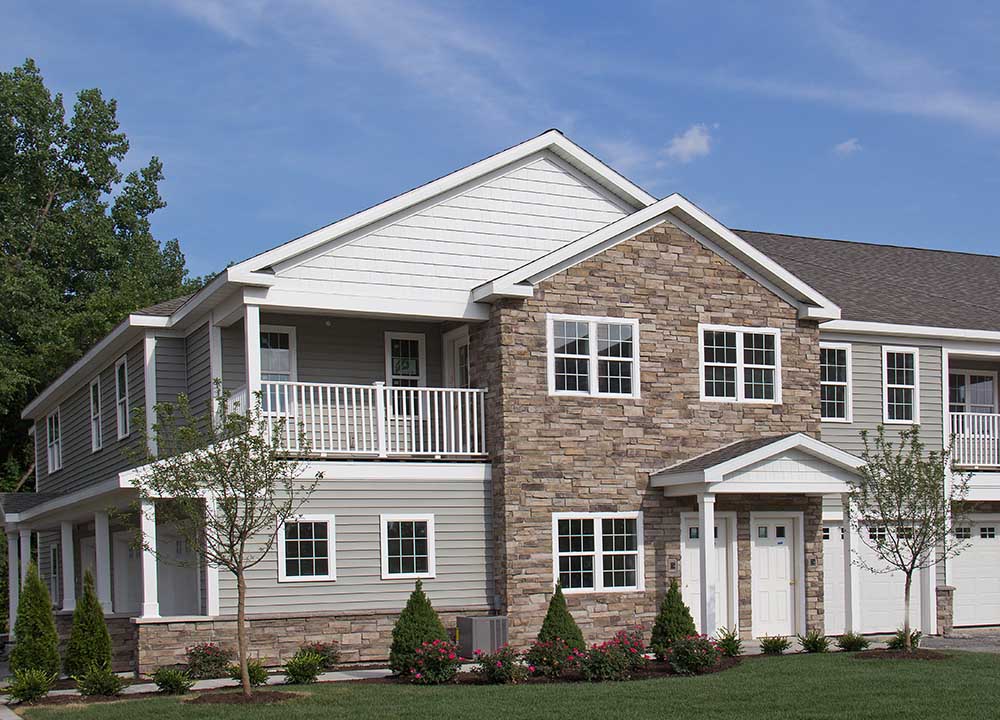 Apartment building with stone exterior