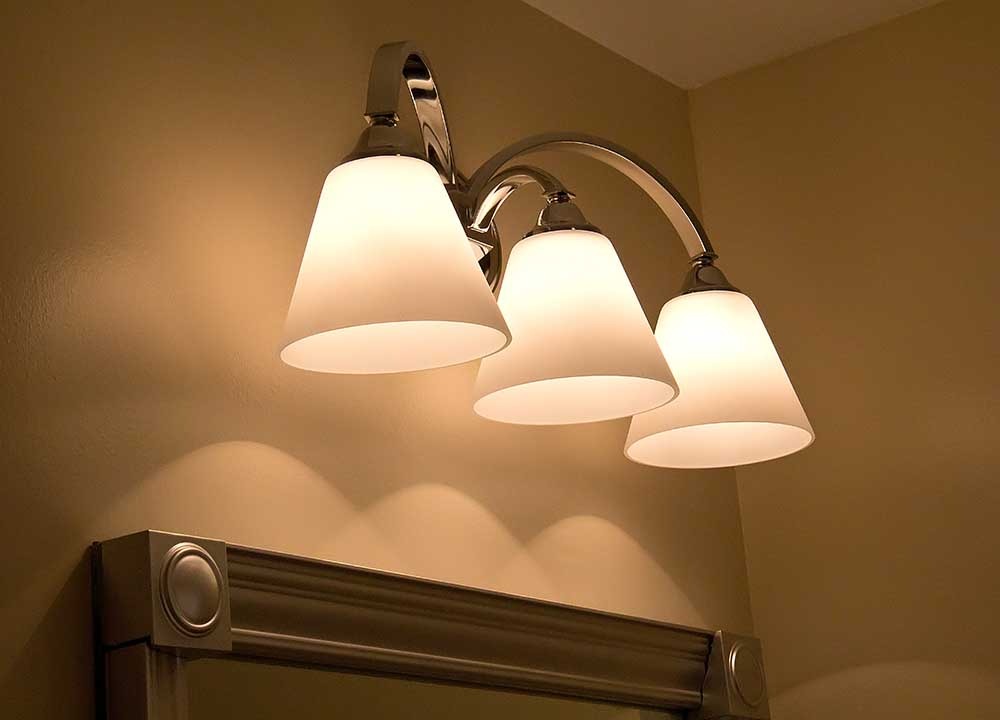 3 light over mirror in bathroom