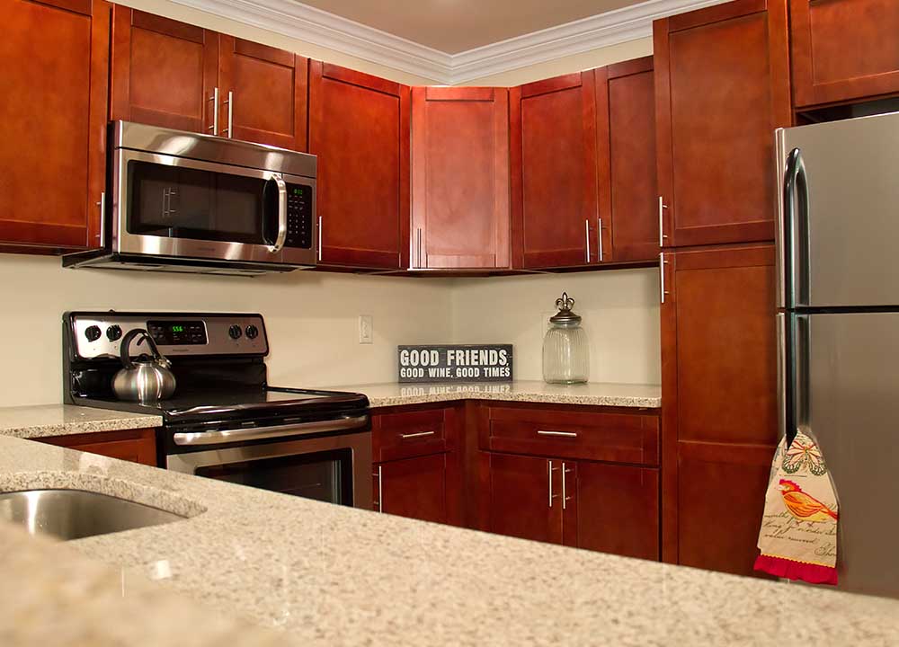 Kitchen with wood Cabinets